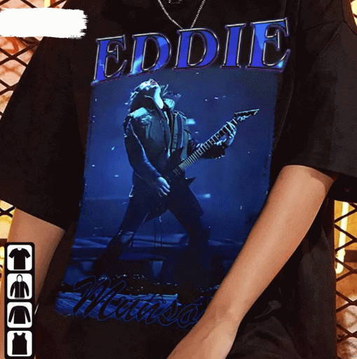 Eddie Munson Playing Guitar Metal Dude Eddie St 4 Vol 2 Vintage TShirt