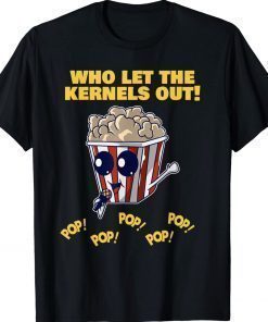 Popcorn Who Let The Kernels Out Movie Watcher Vintage TShirt