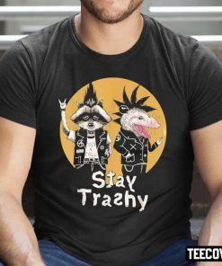 Stay Trashy Opossum Raccoon Rock Gift TShirt