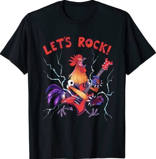 Let's Rock Rooster Playing Heavy Metal Guitar Music 2022 TShirt