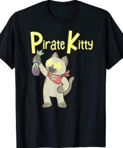 Pirate Kitty Rainbow Fish Vintage TShirt