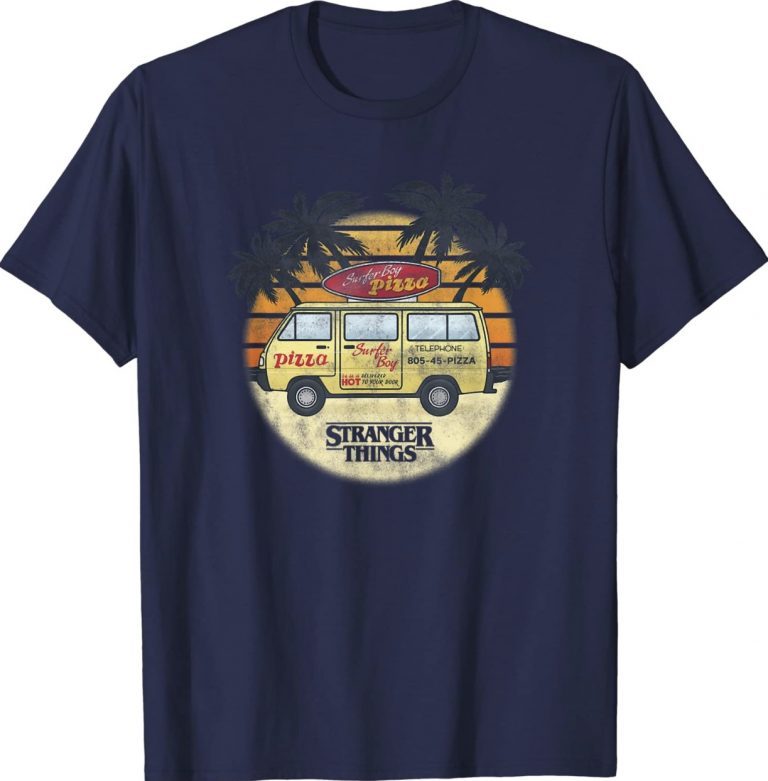 Stranger Things 4 Surfer Boy Pizza Van Vintage TShirt