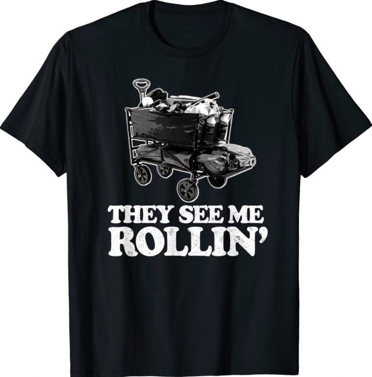 They See Me Rollin Funny Ballpark Wagon Softball Baseball Vintage TShirt