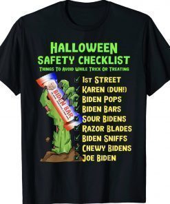 Halloween Safety Checklist Joe Biden Meme Gift TShirt