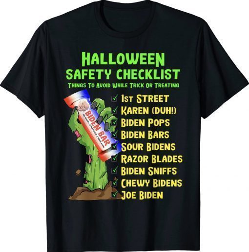 Halloween Safety Checklist Joe Biden Meme Gift TShirt