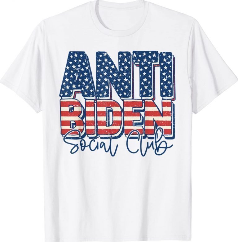 Vintage US Flag Anti Biden Social Club Conservative Patriotic Shirts