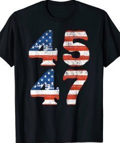 45 47 Trump 2024 USA Flag Shirts