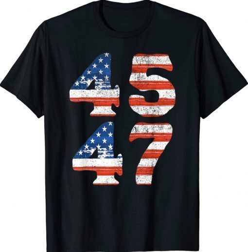 45 47 Trump 2024 USA Flag Shirts