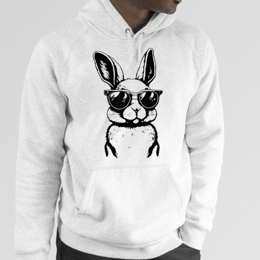 Vintage Bunny Face With Sunglasses Easter Day Unisex TShirt