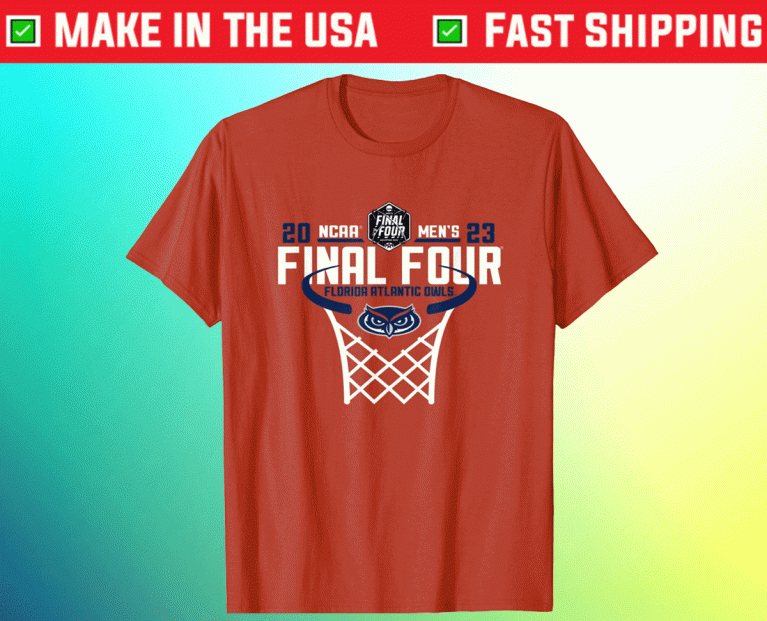 2023 Florida Atlantic Owls Final Four Basketball Net Red T-Shirt