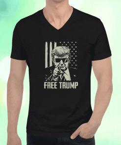 Free Trump Republican Support Pro Trump American Flag 2023 T-Shirt