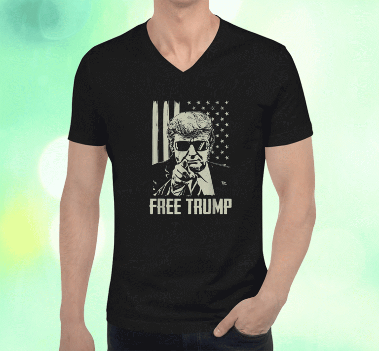 Free Trump Republican Support Pro Trump American Flag 2023 T-Shirt