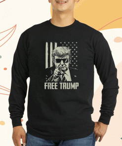 Free Trump Republican Support Pro Trump American Flag 2023 T-Shirt