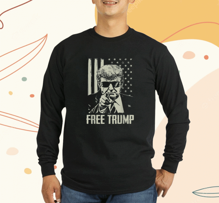 Free Trump Republican Support Pro Trump American Flag 2023 T-Shirt