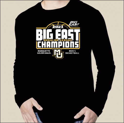 2023 MARQUETTE GOLDEN EAGLES 2023 BIG EAST CHAMPIONS REGULAR SEASON SHIRTS