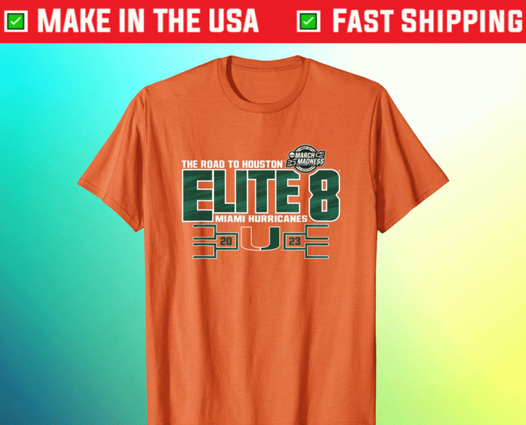 2023 Miami Hurricanes Elite 8 Basketball Orange TShirt