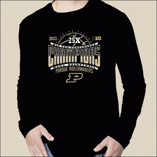 Vintage Purdue Boilermakers Big Ten Champs Basketball 25X Black TShirt