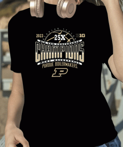 Vintage Purdue Boilermakers Big Ten Champs Basketball 25X Black TShirt