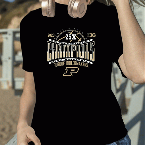 Vintage Purdue Boilermakers Big Ten Champs Basketball 25X Black TShirt