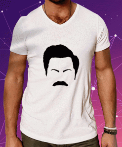 Ron Swanson Mustache Face Unsiex T-Shirt