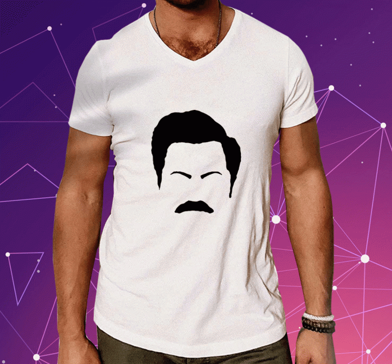 Ron Swanson Mustache Face Unsiex T-Shirt