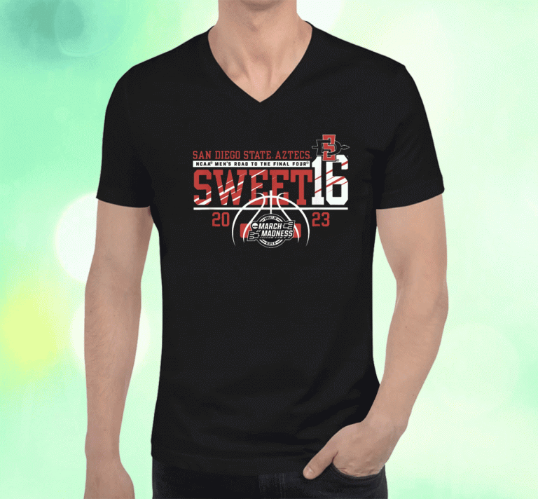 San Diego State Aztecs Sweet 16 Basketball Black 2023 T-Shirt