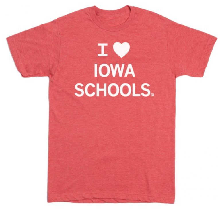 I HEART IOWA SCHOOLS UNISEX TSHIRT