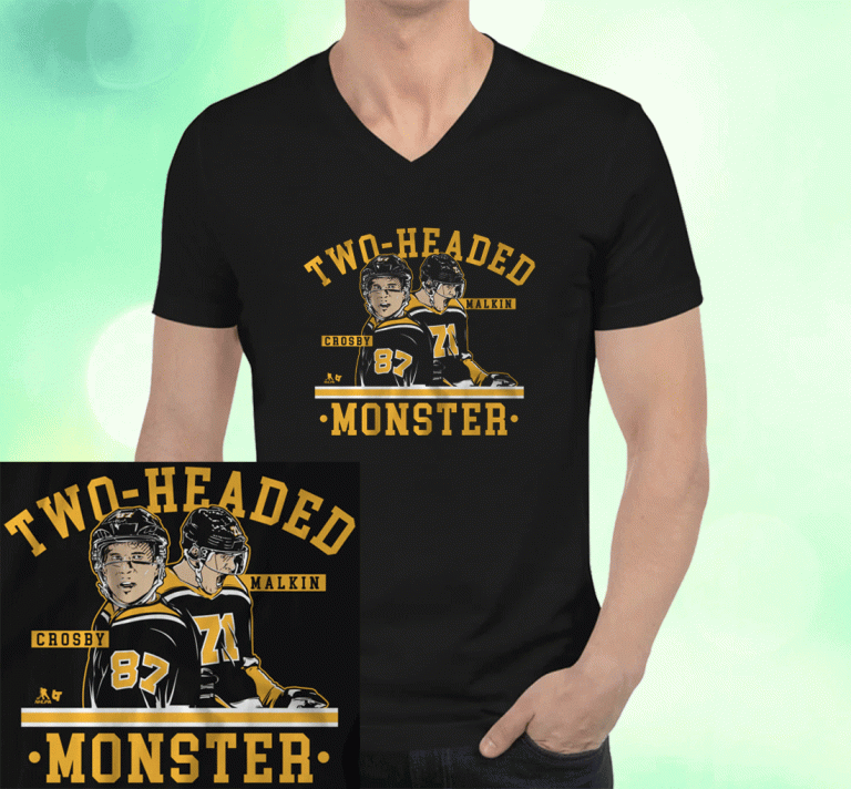 Sidney Crosby and Evgeni Malkin Headed Monster T-Shirt