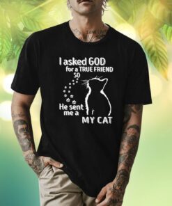 I Asked God For A True Friend So He Sent Me A My Cat T-Shirt