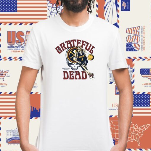 Grateful Dead Denver Nuggets Skull Skeleton TShirt