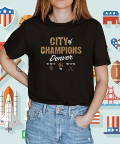 Denver City of Champions Football Hockey Basketball TShirt