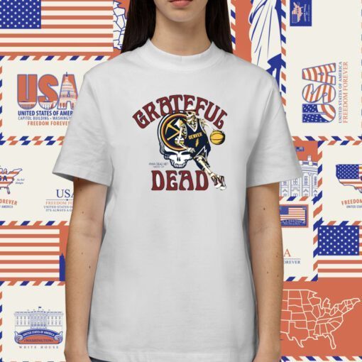 Grateful Dead Denver Nuggets Skull Skeleton TShirt