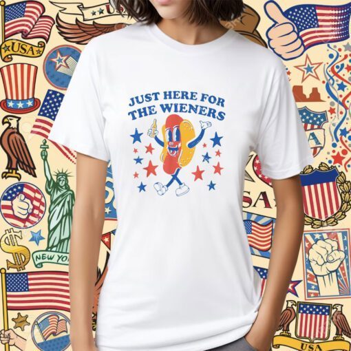 Hot Dog I'm Just Here For The Wieners 4Th Of July Shirts