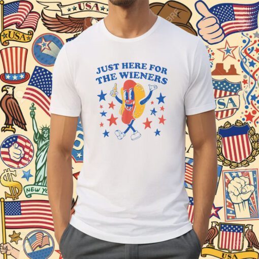 Hot Dog I'm Just Here For The Wieners 4Th Of July Shirts