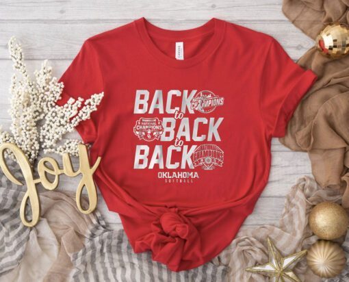 Oklahoma Softball Back-to-Back-to-Back Shirts