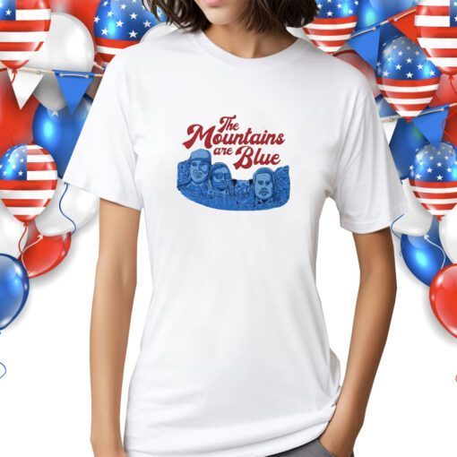 THE MOUNTAINS ARE BLUE MT. RUSHMORE 2023 T-SHIRT