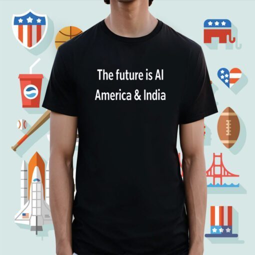 The Future Is Ai America And India Tee Shirt