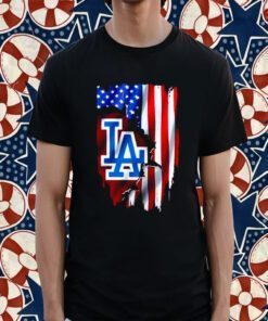 American Flag Mlb Los Angeles Dodgers Tee Shirt