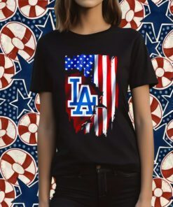 American Flag Mlb Los Angeles Dodgers Tee Shirt