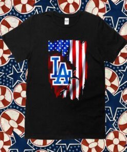 American Flag Mlb Los Angeles Dodgers Tee Shirt