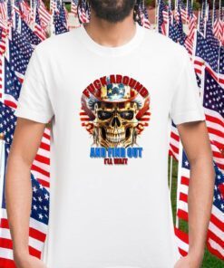 Skull Fuck Around And Find Out I’ll Wait USA Flag Retro Shirt