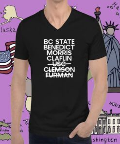 Sc State Benedict Morris Claflin Usc Clemson Furman Tee Shirt