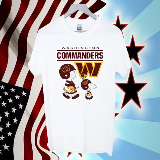 Washington Commanders Snoopy Charlie Brown Tee Shirt