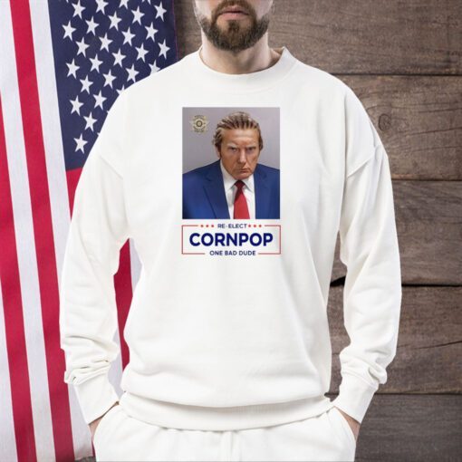 Trump Mugshot Re-Elect Cornpop One Bad Dude Black White Mug