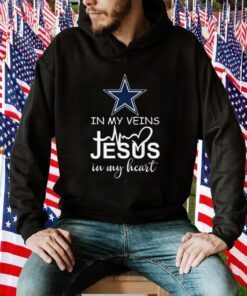 Dallas Cowboys Logo 2023 In My Veins Jesus In My Heart Official Shirt