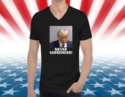 Donald Trump Never Surrender Lady’s Fleece Cropped Retro Shirt