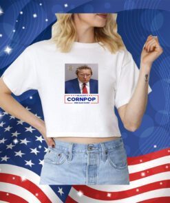 Trump Mugshot Re-Elect Cornpop One Bad Dude Racerback Tank Top Shirt