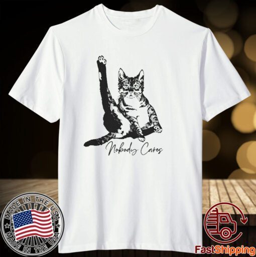 Black Cat nobody cares shirt