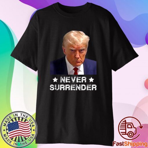 Donald Trump Never Surrender Mug Shot President vote 2024 T-Shirt