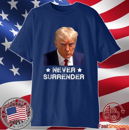 Donald Trump Never Surrender Mug Shot President vote 2024 T-Shirt
